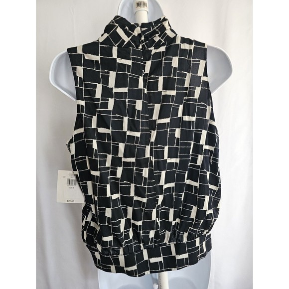 Id|entity Blouse Lord & Taylor Silk Black Blouse Size 8 - Picture 4 of 9